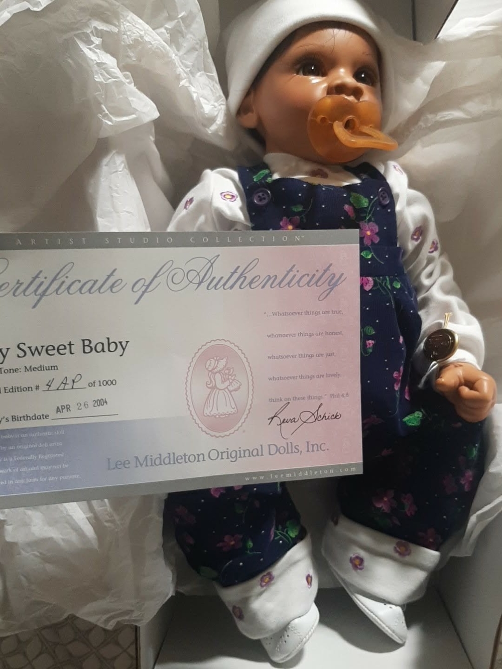 Lee Middleton My Sweet Baby Doll #4AP/1000 COA Box Reva Schick 2004